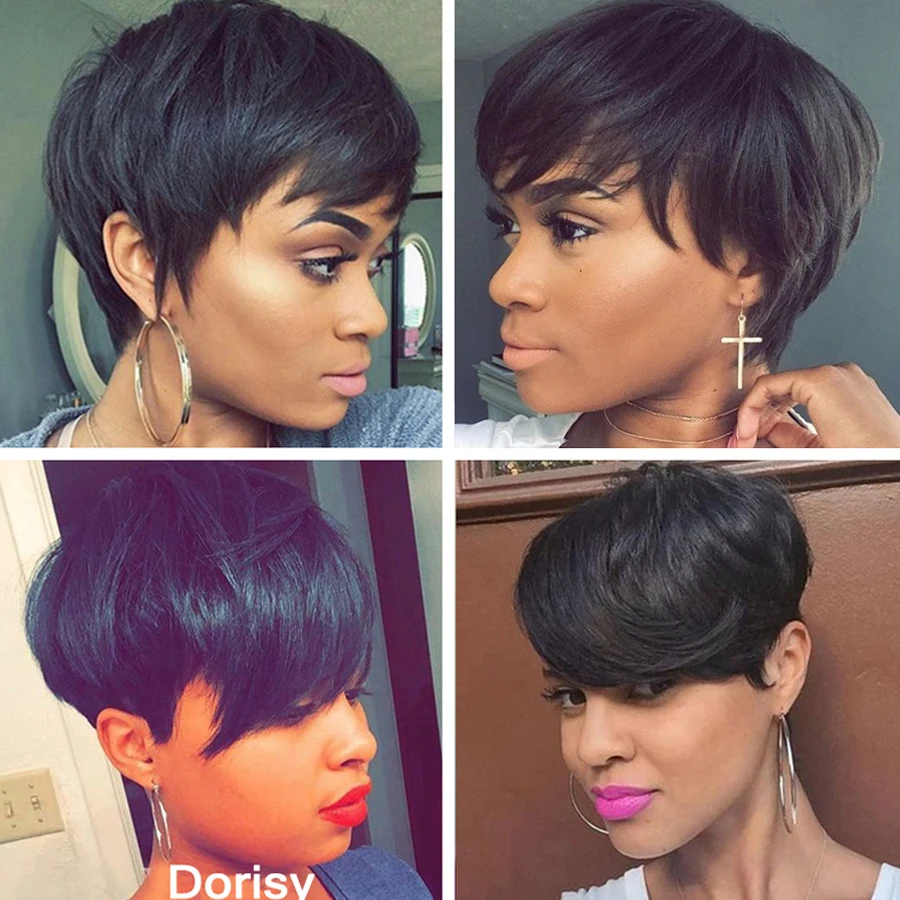 Женские парики из натуральных волос на сетке для черных женщин L-образной формы