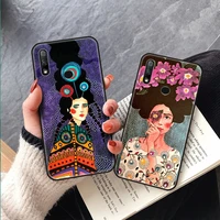 black soft phone covers case for huawei mate 20 30 40 pro lite 20x nova 6 7 se honor y7 y9 personality illustrations shells capa