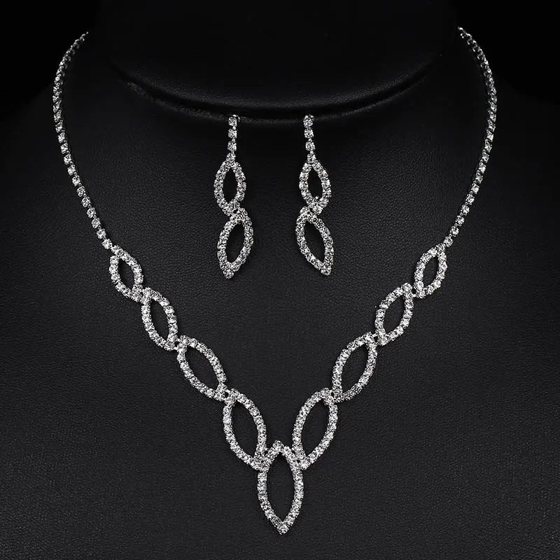 Style 18 BLIJERY, Модные Ювелирные наборы для невесты, для женщин, горный хрусталь, кристалл, ожерелье, серьги, наборы, для выпускного, свадебные ювелирные наборы - Окраска металла: Style 18