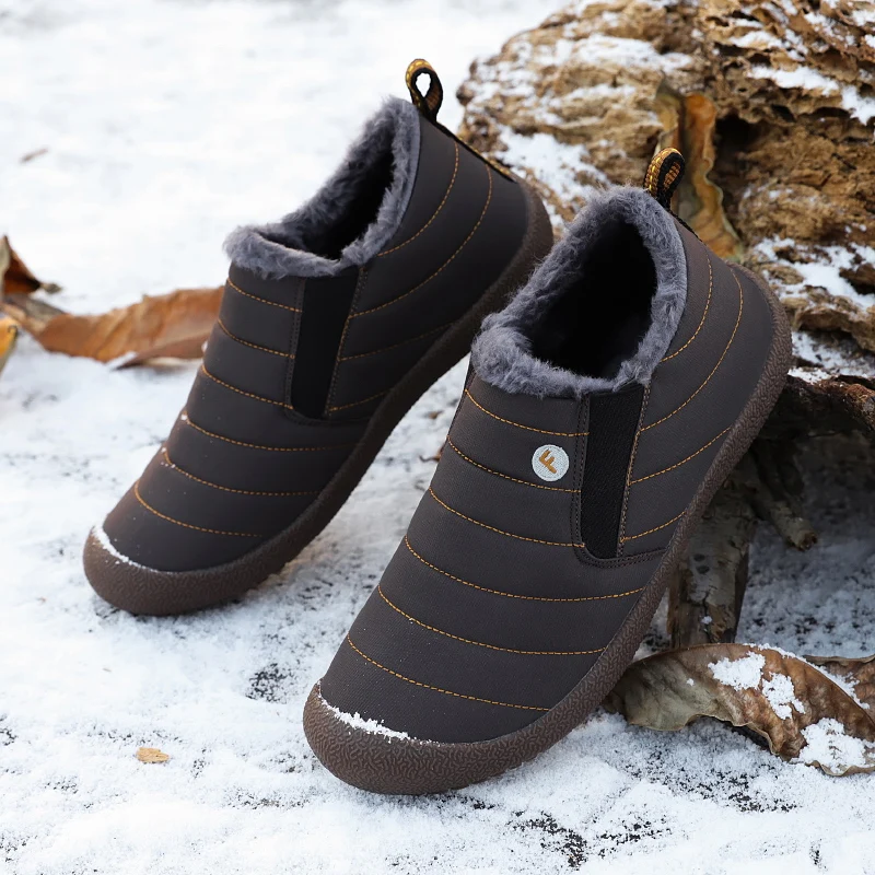 Мужские повседневные кроссовки удобная обувь лоферы бархатная для снега большие