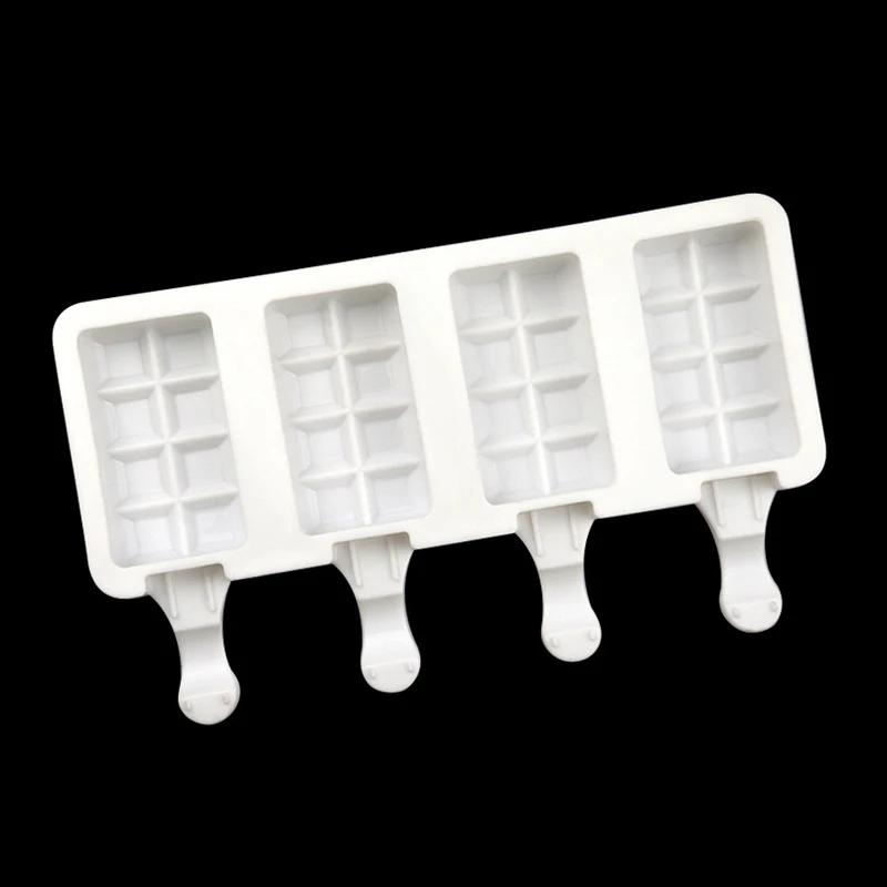 Еда безопасный силиконовые формы мороженое плесень белый 4 ячейки Холодное