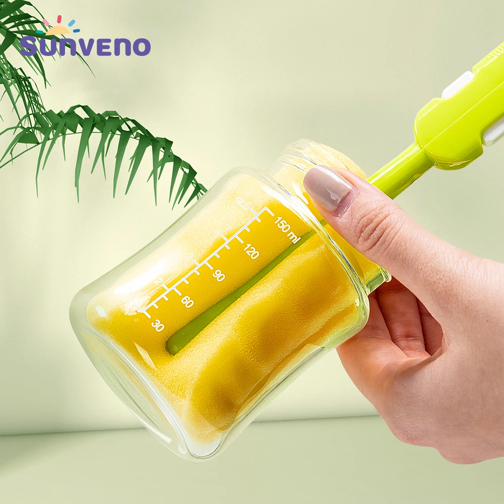 SUNVENO ершом 5 шт./компл. губчатая Чистящая губка щетка комплект ниппель щетки для соски моющая Чистящая инструмент ложки с длинной ручкой