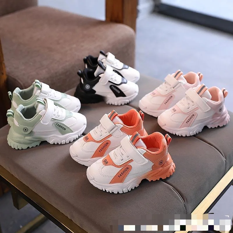 

Children's Spring and Autumn Sports Shoes Girls Boys Velcro Soft Bottom Non-slip Breathable Kids Lightweight Casual Shoes CS60