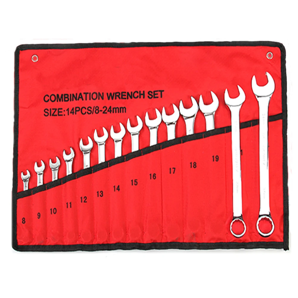 Набор гаечных ключей с храповым механизмом и фиксированной головкой 14 шт. |