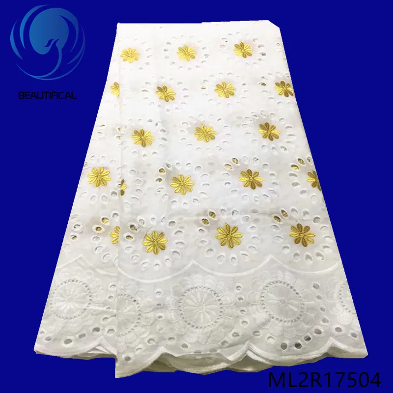 BEAUTIFICAL nigerian lace fabrics white cotton with red embroidered voile fabric for wedding Hot sale 5yards ML2R175 | Дом и сад