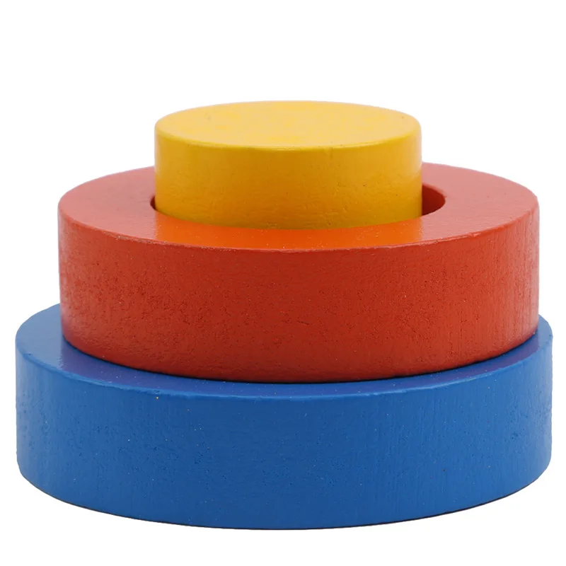 

Geometric Assembly Building Blocks Kid Wooden Blocks Colorful Beech Wood 3D Blocks For Children Early Learning Educational Toy