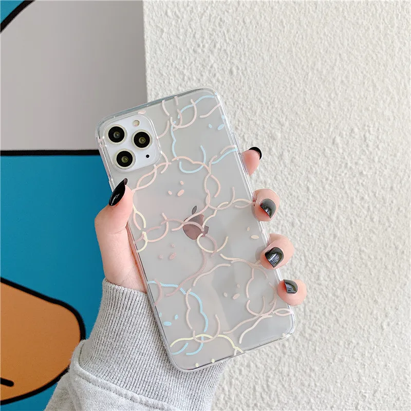 Модный прозрачный чехол для телефона с облаками iphone 6 6s 7 8 Plus X Xs Max XR стержень