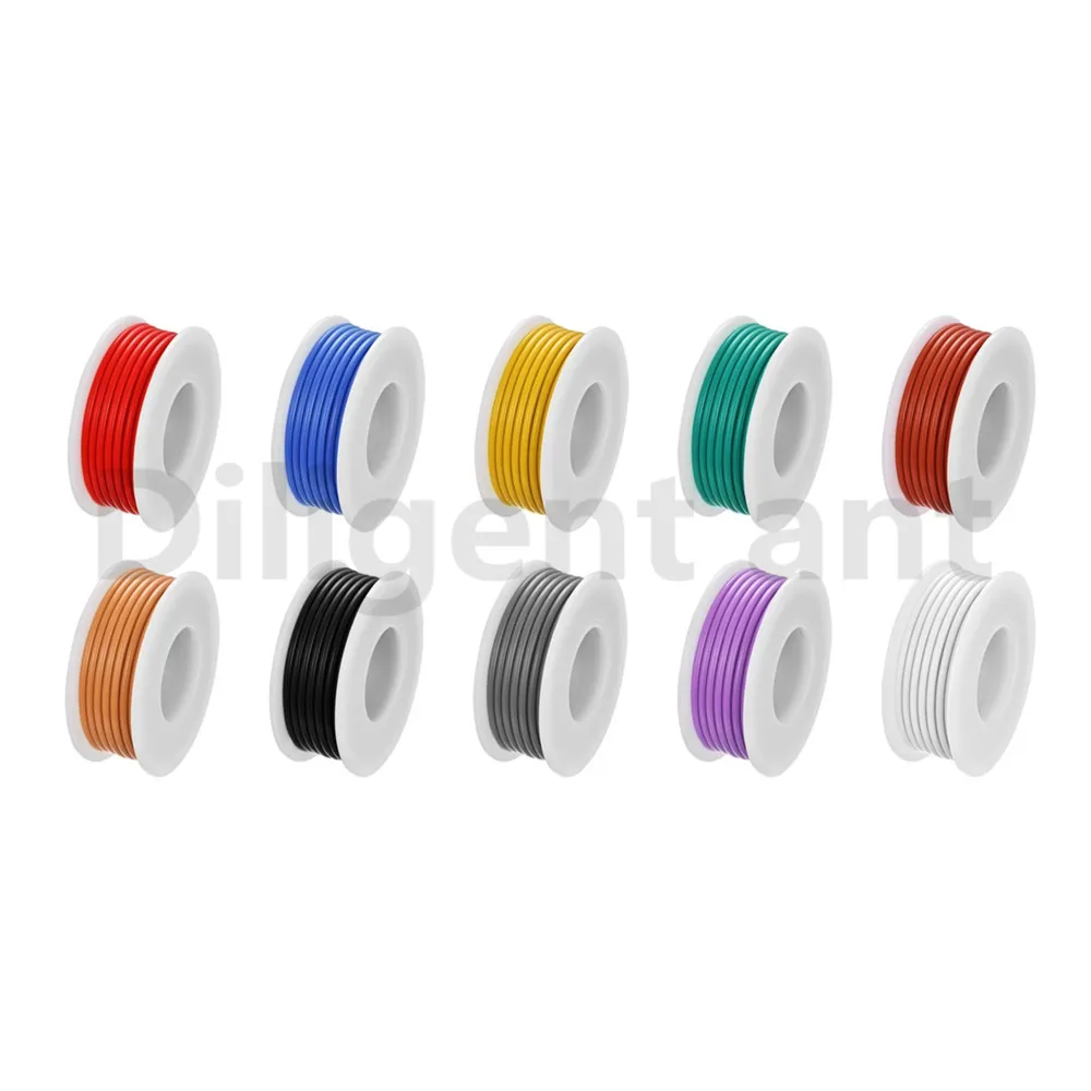 

DIY high quality flexible silicone wire and cable 5 colors mixed 1 box tinned pure copper anti-oxidationHousehold