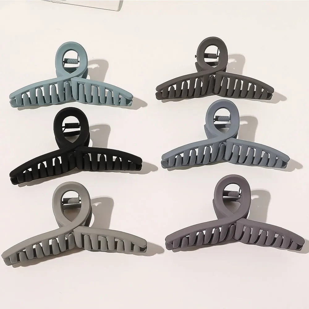 

New Korea Girls Matte Frosted Hair Clip Crab Hair Claw Women Hair Accessories Cool Color Hair Claws Large Geometric Barrettes