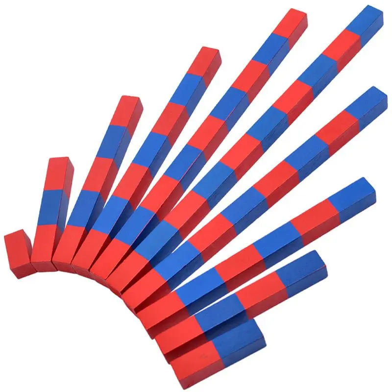 

Children Montessori Red and Blue Stick Toy 30cm Home Edition Red Blue Number Stick Mathematics Math Learning Educational Toys
