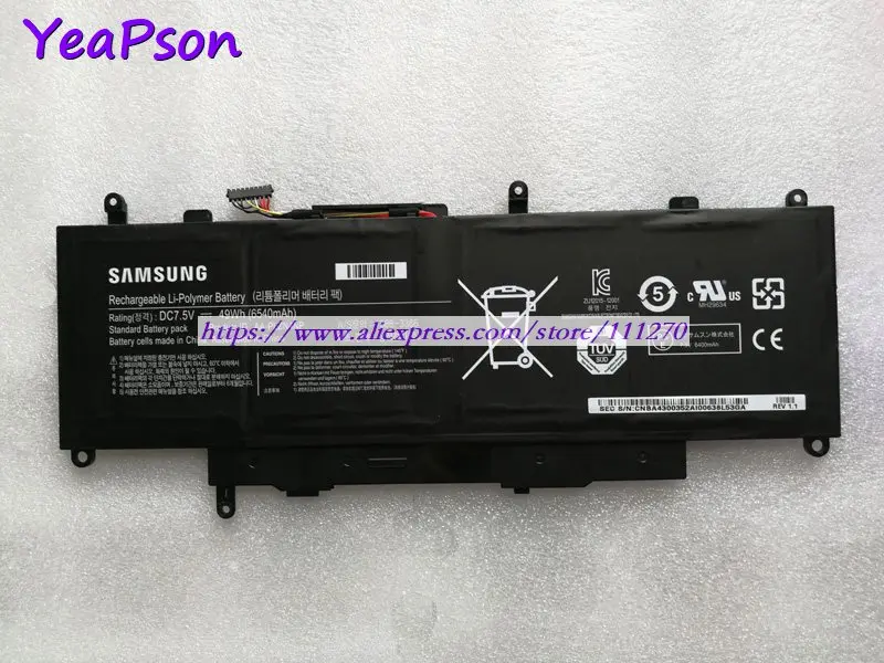 Yeapson 7 5 в 49 Втч подлинный Аккумулятор для ноутбука Samsung AA-PLZN4NP XE700T1C XQ700T1C ноутбук