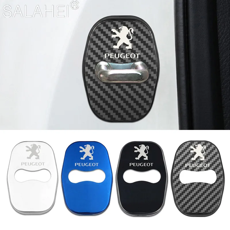 

4Pcs Car Door Lock Case Cover For Peugeot GT 206 207 208 301 307 308 407 507 508 408 308 406 2008 5008 3008 4008 Auto Interior