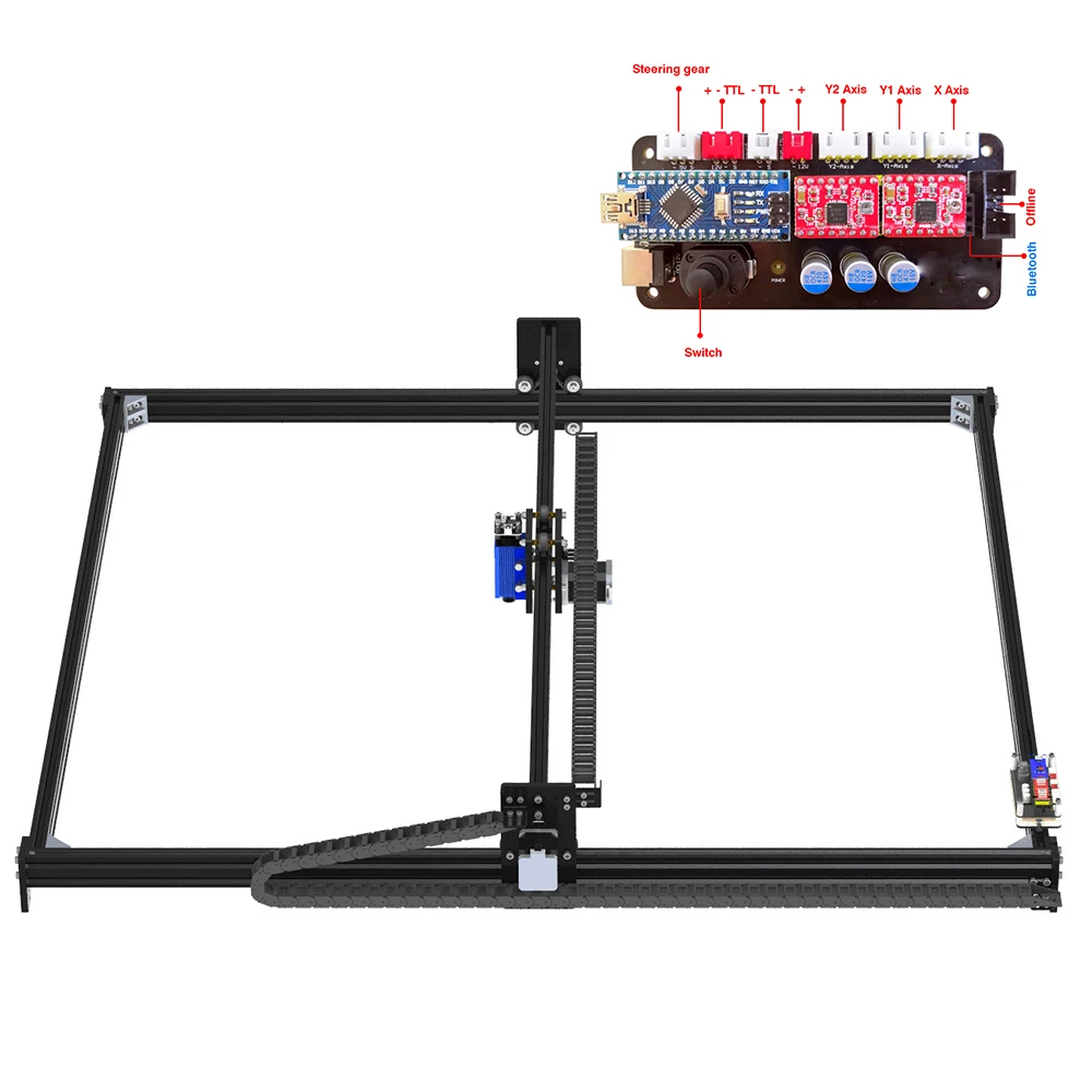 DIY 100*100 см гравировальный станок 1 м * 2 5 Вт 15 30 40 ЧПУ GRBL лазерный TTL /PWM настольный