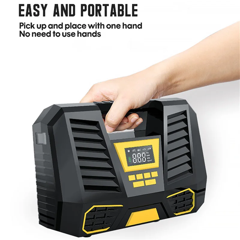 Автомобильный компрессор для шин проводной портативный воздушный с ЖК-дисплеем |