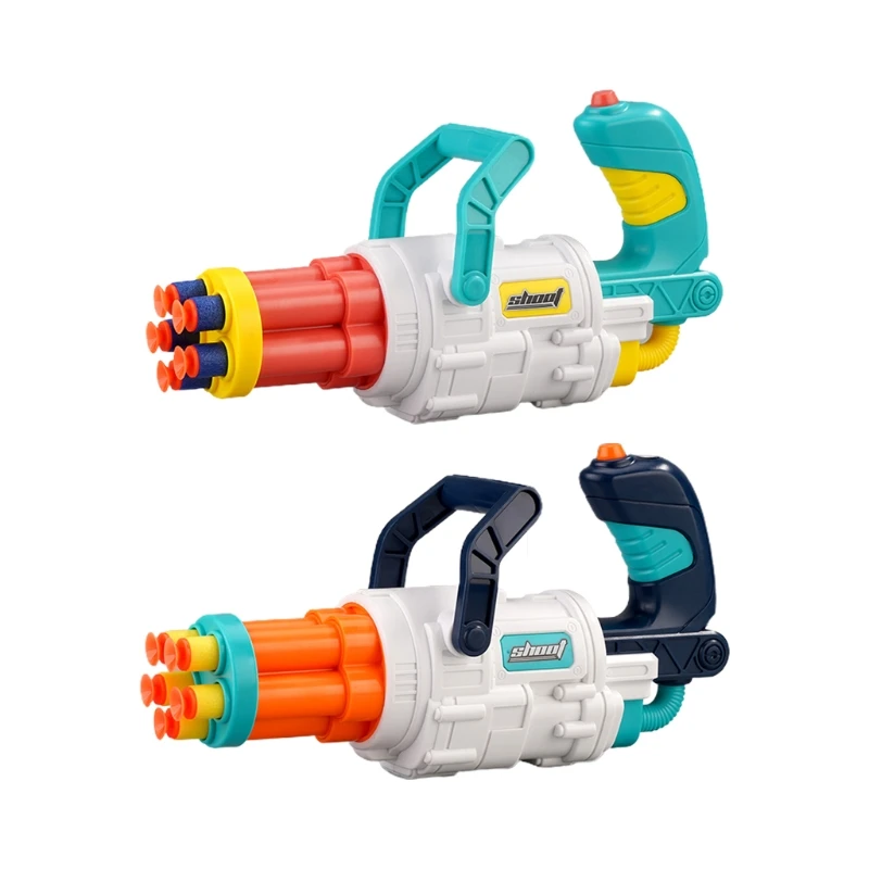 

Safety Foam Blaster Air Powered Gatling Guns Realistic Model Guns Outward Bound Supplies w/ 10 Soft Bullets Toddler Gift