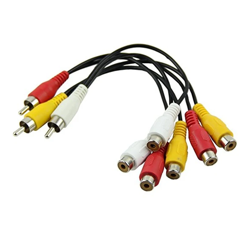 3RCA Jack to 6RCA сплиттер Аудио Видео Провода кабели 3rca к 6rca кабель папа женскому шнуру