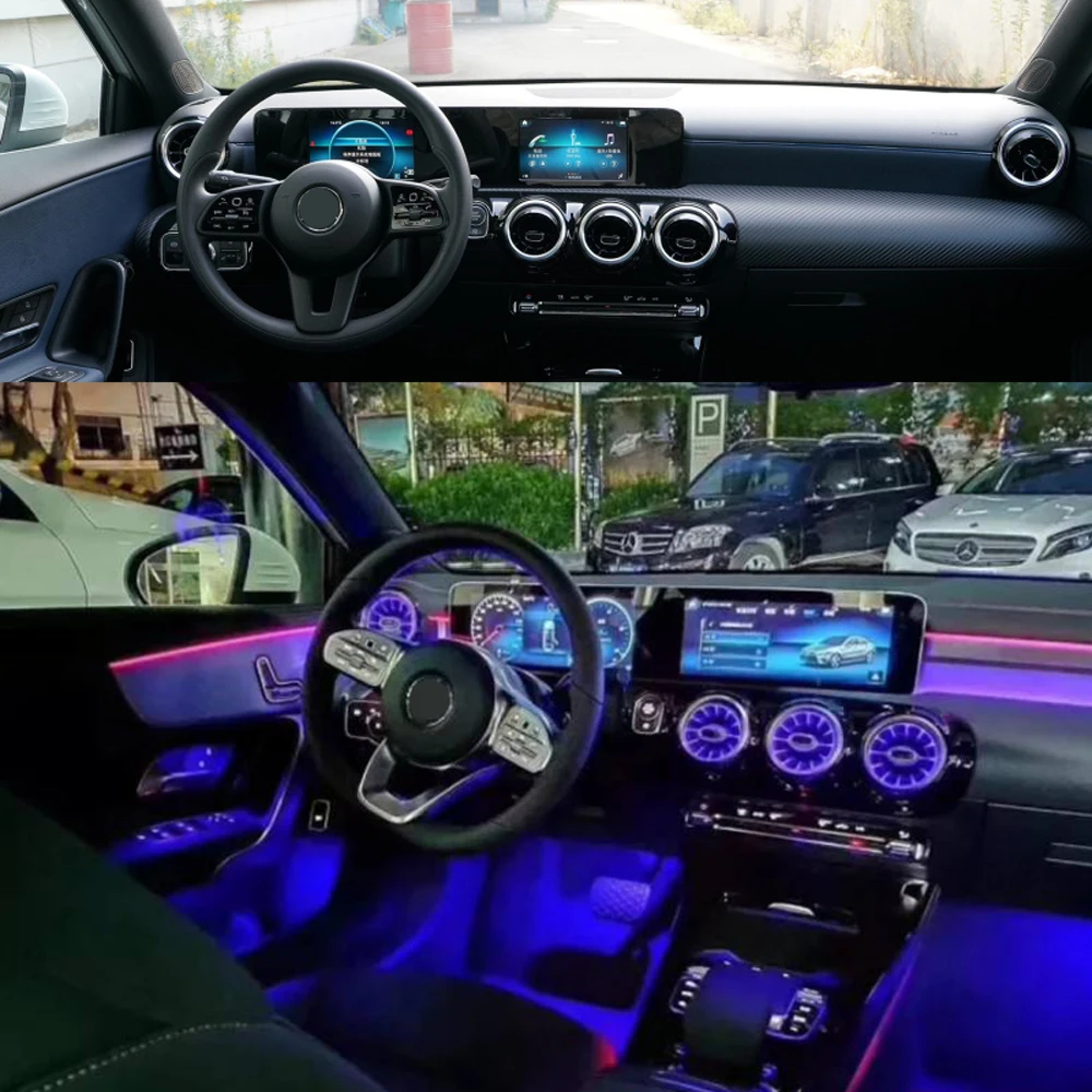 Вентиляционная решетка с окружасветильник том для Mercedes Benz A class W177 внутренняя