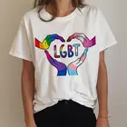 Женская футболка Радужный Флаг ЛГБТ женские гей футболка лесбиянки гордость Радуга Harajuku Графический кепки, кепки в стиле футболка 90s Love Is Love; Топы, футболки женские