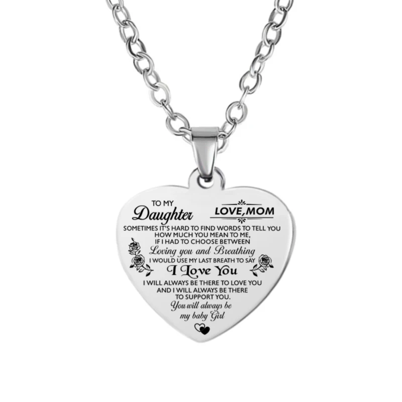 Ожерелье с надписью для моей дочери сына жены девушки мамы из нержавеющей стали |