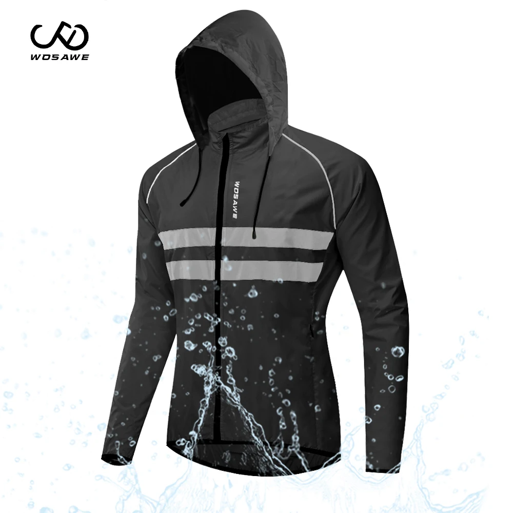 WOSAWE Для мужчин ветрозащитная ездовая куртка Светоотражающие Водонепроницаемый