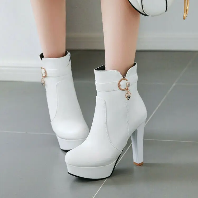 

Fashion Autumn Ladies Booties High Heels Buckle Ankle Boots Casual Shoes Sizes