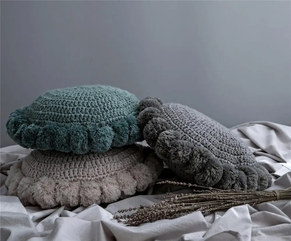 Подушка сиденья для офисного стула стул с ковриком круглый вязаный ручной работы