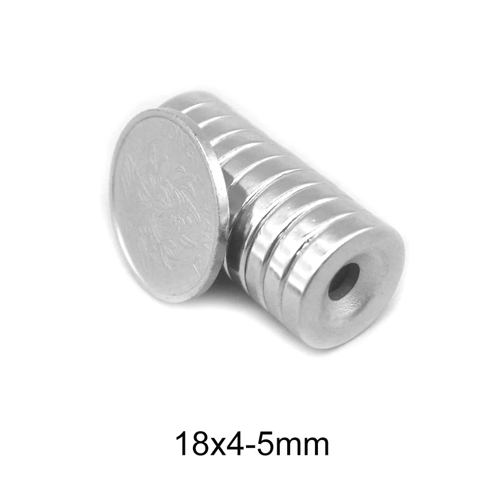 Сильный неодимовый магнит 5 ~ 50 шт. 18x4-5 мм отверстие 18*4 постоянный с круглым
