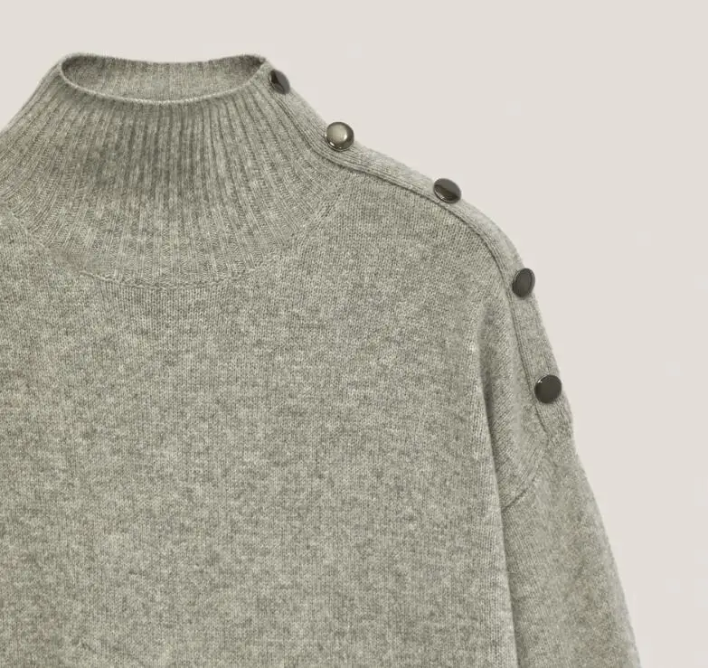 

Dress European Women and American Women's 2021 Autumn and Winter New Shoulder Pad Design Simple Style Ladies Dress