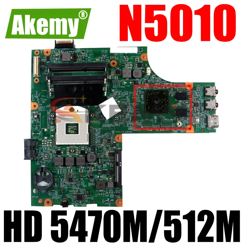 Akemy для DELL Inspiron N5010 Материнская плата ноутбука CN 0VX53T VX53T 48.4HH01.011 HM57 HD 5470M/512M