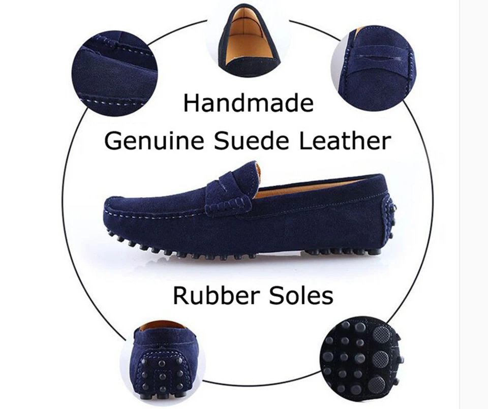 Мокасины мужские из натуральной кожи классические повседневные туфли без