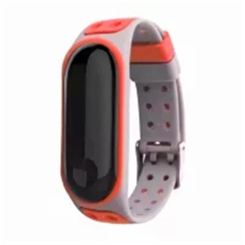 Gray orange Mi Band 4 ремешок сменный Браслет для часов для Xiaomi mi band 3 4 спортивный силиконовый браслет умные аксессуары совместимый mi Band 3 bel - Цвет ремешка: Gray orange