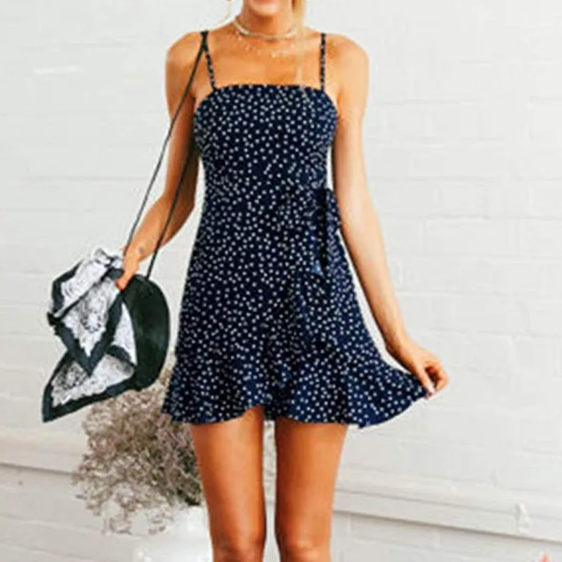 Женское Короткое мини-платье в стиле бохо вечерние классические пляжные платья