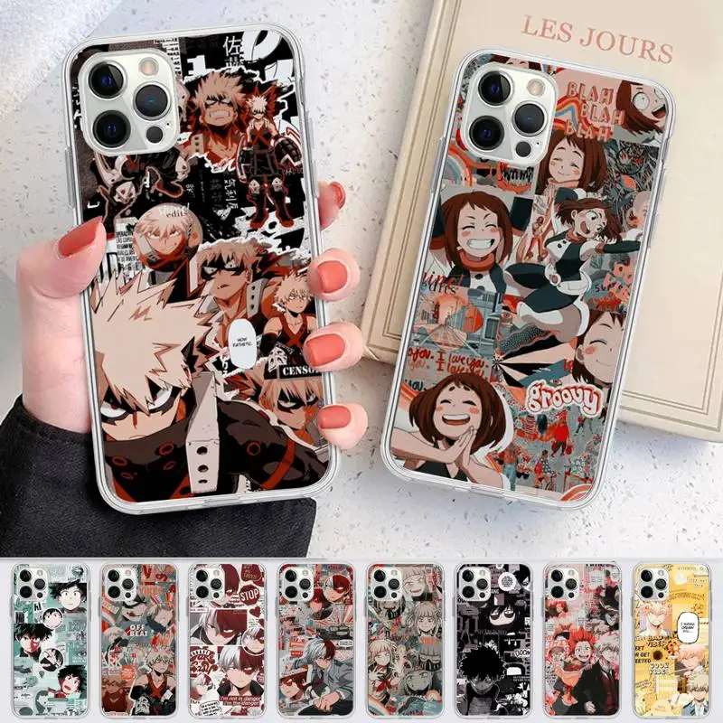 

My Hero Academia Manga Phone Case for iPhone 11 12 13 mini pro XS MAX 8 7 6 6S Plus X 5S SE 2020 XR case