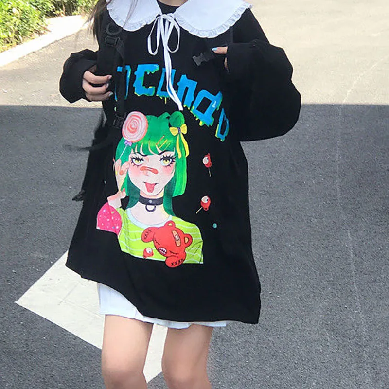 

Anime Graphic t Shirts Women Harajuku Vintage t Shirt Fashion Spring Womens Clothing Long Sleeve Woman T-shirts