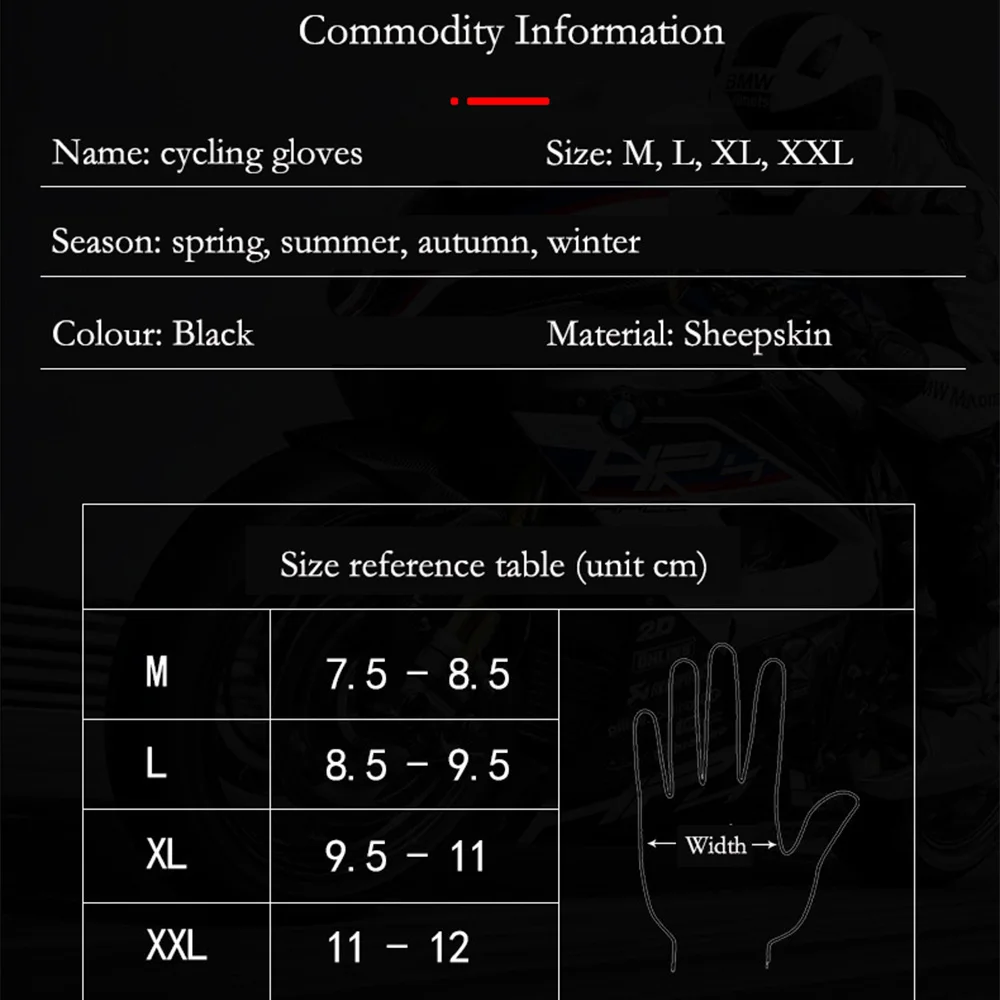 

Motorcycle Gloves Sheepskin Leather Touch Screen Full Finger Wear-resistant Breath Retro Riding Anti-fall Outdoor Sports Gloves