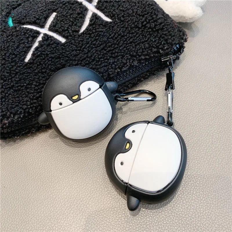 Забавный милый 3D Пингвин для AirPods Pro Чехол мультяшная Bluetooth гарнитура Защитная крышка для Air pods 2/3 силиконовый мягкий чехол capa