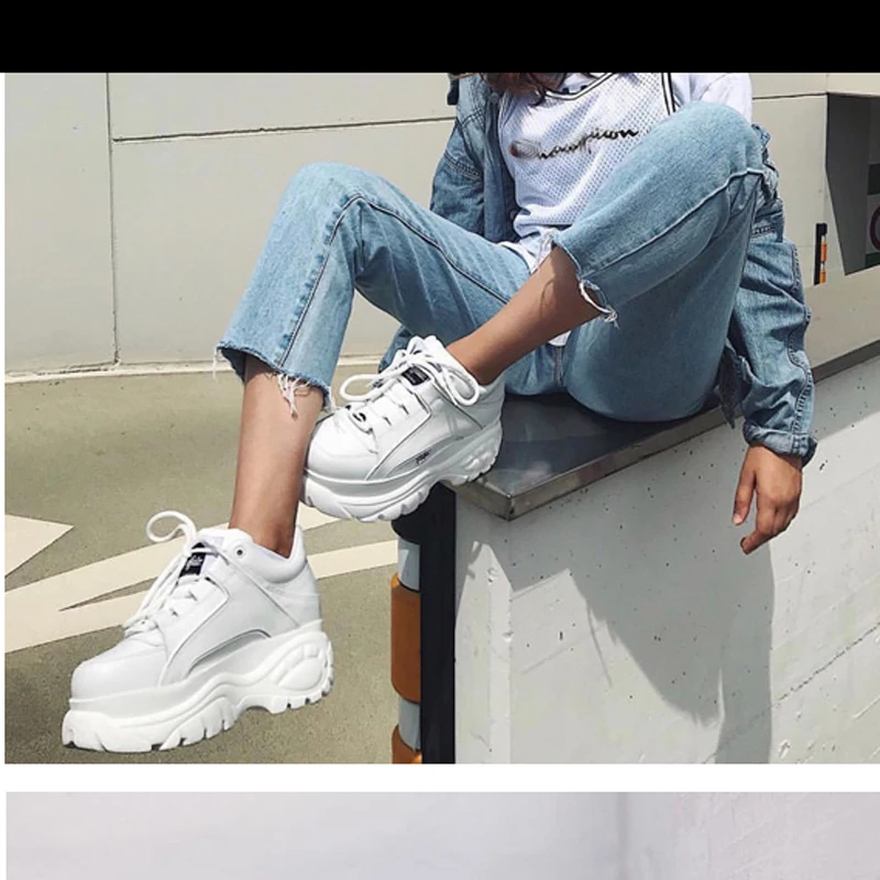 European station muffin shoes women thick bottom 2021 new Harajuku high small white shoes insport wind super-fire sports shoes