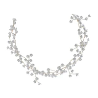 women hair jewelry accessory hair vine floral pearl design halo headpiece wedding bridal headband