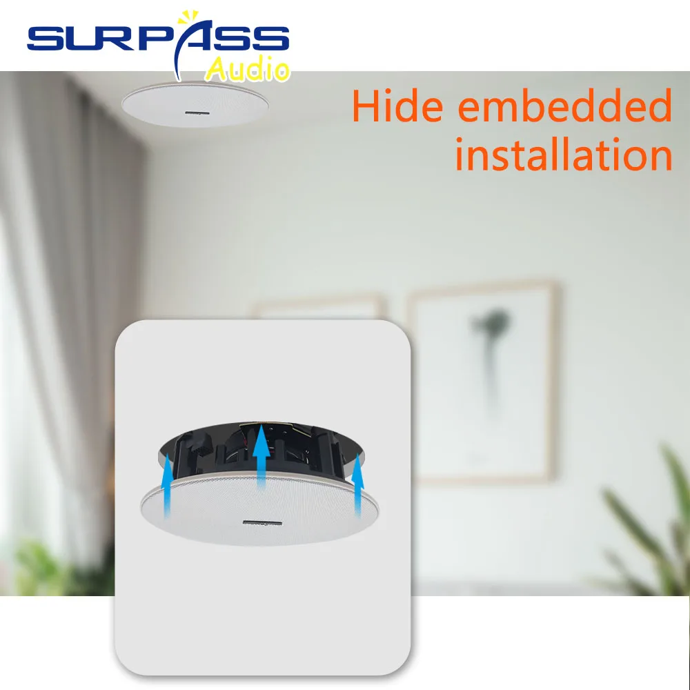 Strong Bass Home Cinema Theater Audio System Intelligent 2 Zone Volume Controller 8 Ceiling Speaker Background Music Set | Электроника