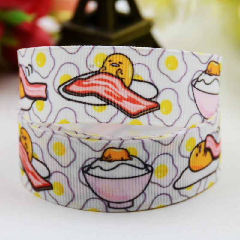 7/8 ''(22 мм) рубановая атласная лента Gudetama с мультипликационным принтом корсажная лента DIY Швейные принадлежности бант аксессуары для волос X-00878
