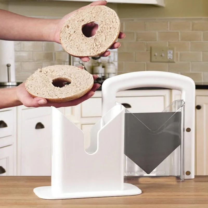 Cortador de Bagel Ferramentas do Bolo Mordedor Slicer Guilhotina Inoxidável Máquina Cortar Torradas Casa Cozinha Pão