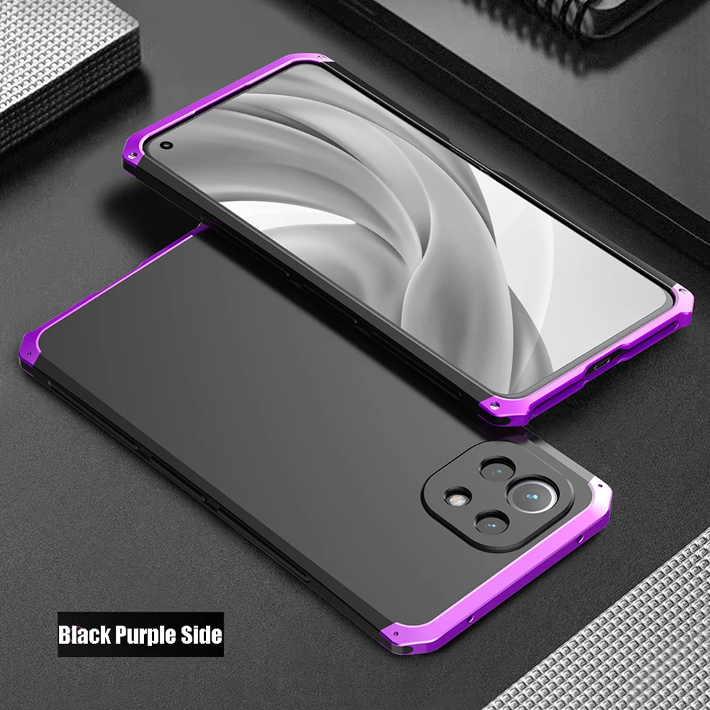 

CheeryMoon HOT! Anti-fall Metal Frame PC Back For Xiaomi 11 Lite Mi11 M11 Lite Xiaomi11Lite Aluminum Alloy Bumper Case Cover