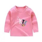 Детская осенняя футболка, розовая футболка с длинным рукавом для мальчиков и девочек, футболка для детей 2, 3, 4, 5, 6, 7, 8 лет, одежда для больших детей
