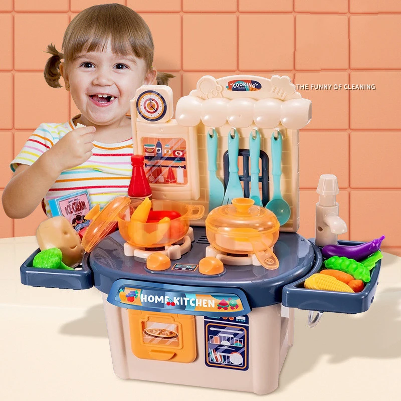 

Children's family kitchen toys 3-7-10 years old boys and girls cook and cook kitchenware tableware children's toy set