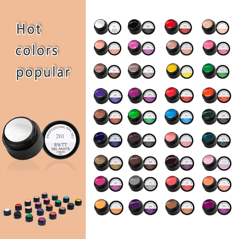 56 цветов 5 мл УФ гель для ногтей Дизайн Маникюр краски чернила УФ-гель маникюрный