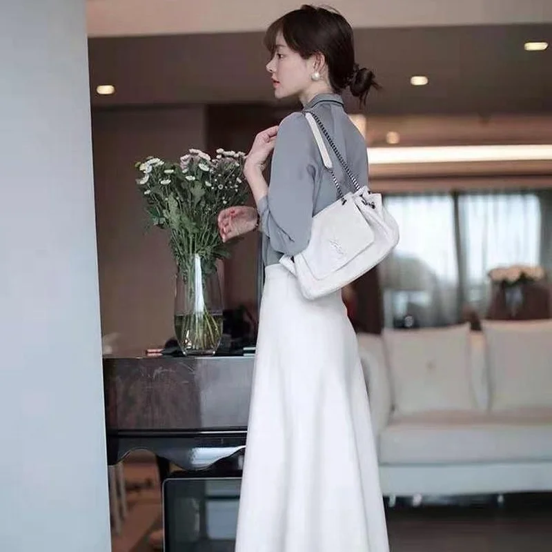 Комплект женского платья элегантная однотонная офисная юбка в минималистичном