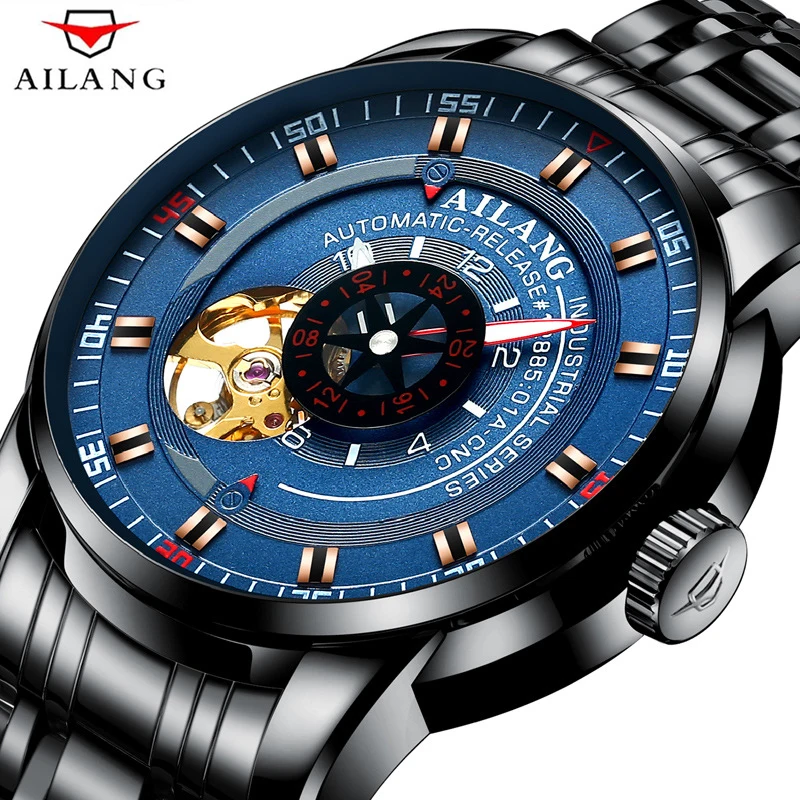 

AILANG New Luminous Calendar Men's Watch Automatic Mechanical Business Style Weekly Display 30M Waterproof Men Watches 8601