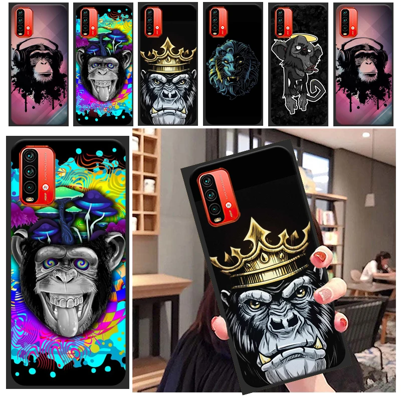 

Monkey Smoke Dress Lion Phone Case For Xiaomi Redmi Note 10S 10T 10 Pro MAX Note 9 9T 9S Pro MAX 5G Carcasa Cases Coque Funda