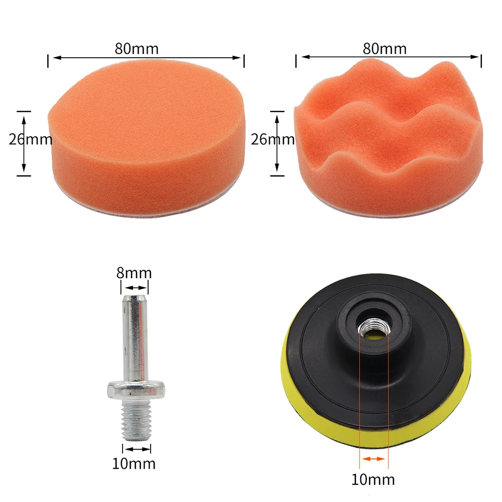 KKMOON 7Pcs 3 дюйма полировки автомобиля Губка Полировка беспыльный набор