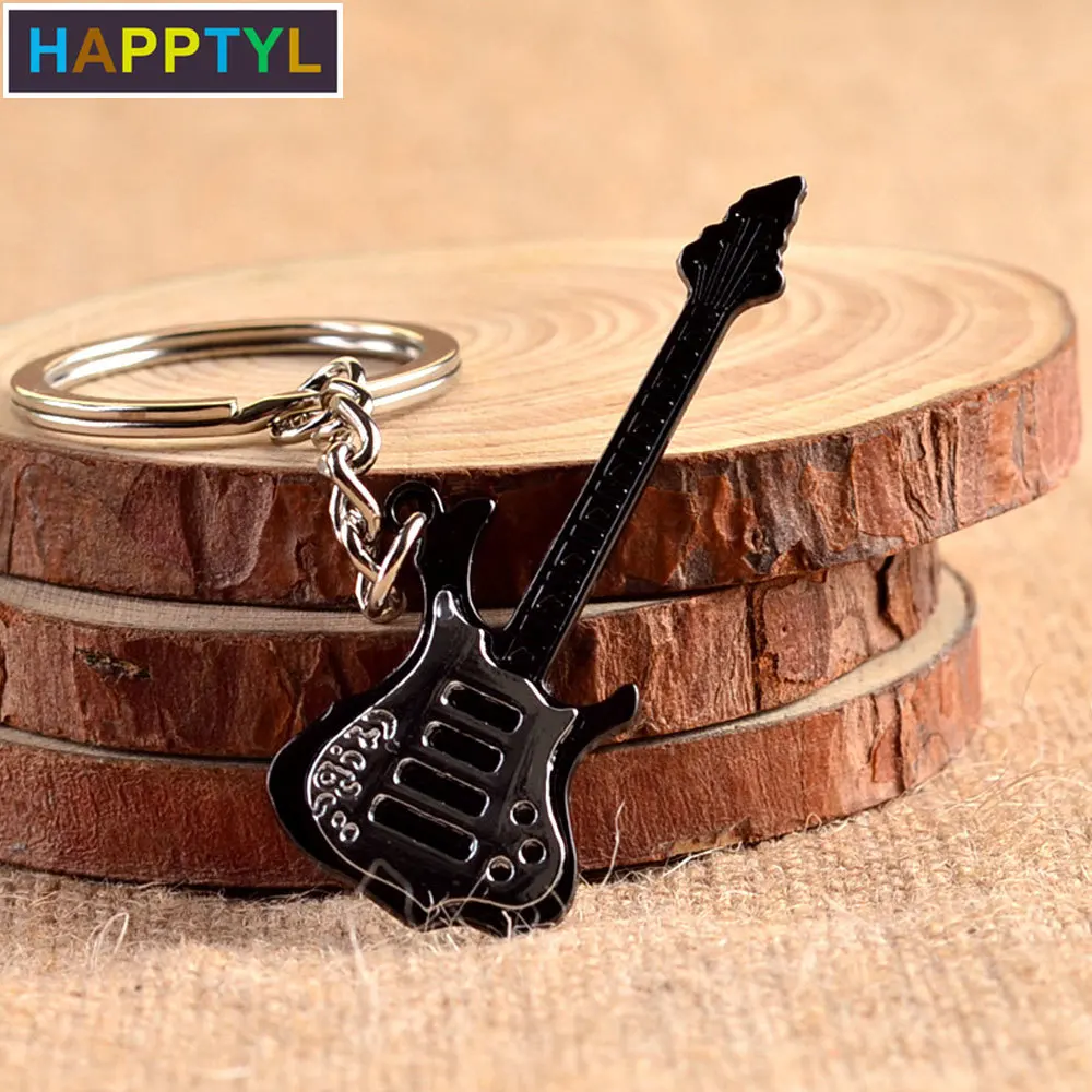 HAPPTYL 1 шт. креативный сплав брелок дружбы Кулон гитара Автомобильная сумка для
